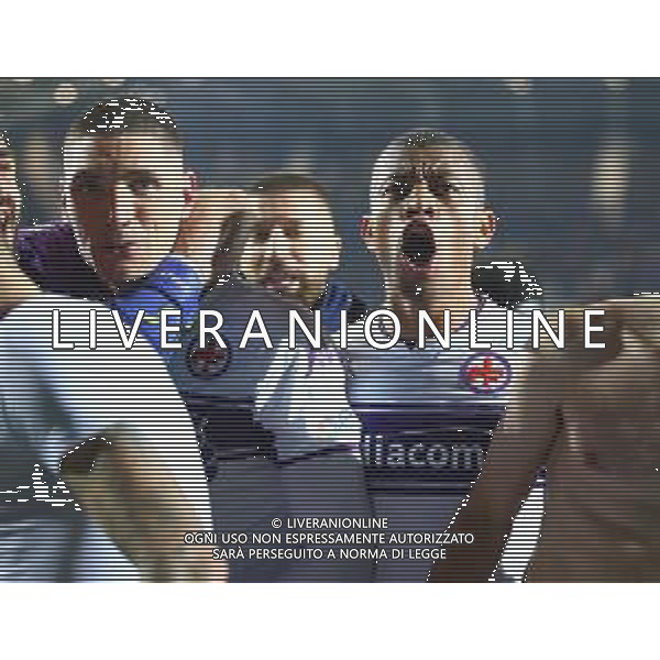 Atalanta-Fiorentina Coppa Italia Frecciarossa 2021/2022 Quarti di finale Bergamo, 10 Febbraio 2022 Nella foto: i giocatori della Fiorentina esultano a fine gara Ph. Soli - Ag. Aldo Liverani/AGENZIA ALDO LIVERANI SAS
