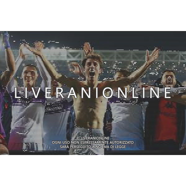Atalanta-Fiorentina Coppa Italia Frecciarossa 2021/2022 Quarti di finale Bergamo, 10 Febbraio 2022 Nella foto: i giocatori della Fiorentina esultano a fine gara Ph. Soli - Ag. Aldo Liverani/AGENZIA ALDO LIVERANI SAS