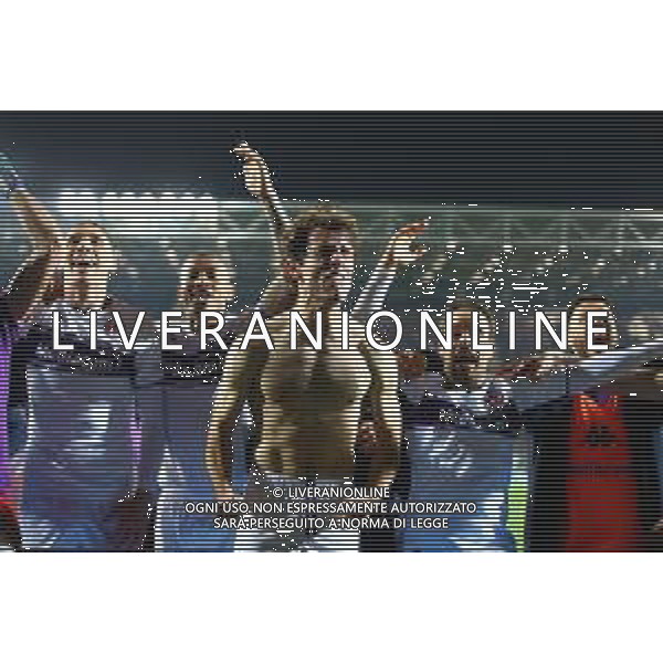 Atalanta-Fiorentina Coppa Italia Frecciarossa 2021/2022 Quarti di finale Bergamo, 10 Febbraio 2022 Nella foto: i giocatori della Fiorentina esultano a fine gara Ph. Soli - Ag. Aldo Liverani/AGENZIA ALDO LIVERANI SAS
