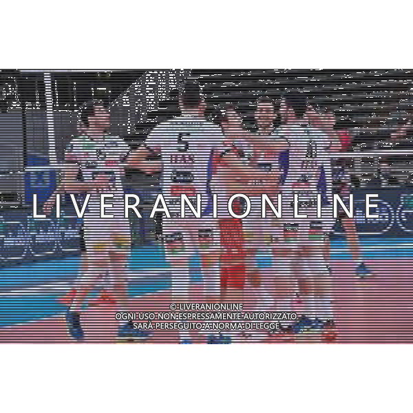 Lorena Bonapace/LMedia - Itas Trentino vs Sir Sicoma Monini Perugia - CEV Champions League volleyball match 2021/2022 February 10 2022 - BLM Group Arena Trento, Italy Itas Trentino vs Sir Sicoma Monini Perugia Photo showing: Tretino Itas @Lorena Bonapace/LiveMedia /AGENZIA ALDO LIVERANI SAS