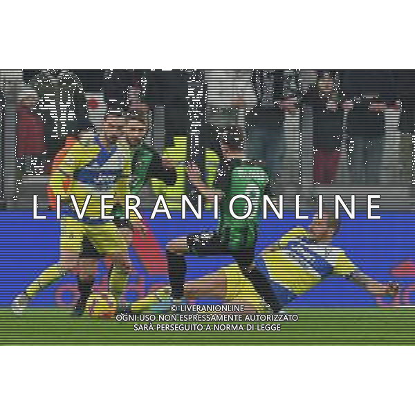 Torino 10.02.2022 Stadio Allianz Stadium ©Alessandro Falzone/Agenzia Aldo Liverani Juventus vs Sassuolo Coppa Italia Frecciarossa 2021/2022 Nella foto : Mattia De Sciglio-Domenico Berardi-Leonardo Bonucci