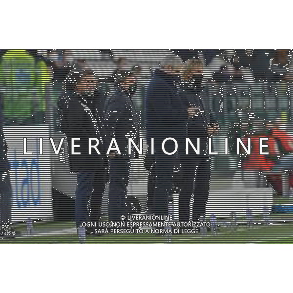 Torino 10.02.2022 Stadio Allianz Stadium ©Alessandro Falzone/Agenzia Aldo Liverani Juventus vs Sassuolo Coppa Italia Frecciarossa 2021/2022 Nella foto : Giovanni Rossi (ds Sassuolo)Federico Cherubini (ds Juventus)Maurizio Arrivabene e Pavel Nedved
