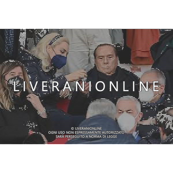 ¬© TVRG il presidente Silvio Berlusconi in tribuna con la compagna Marta Fascina SX Monza vs Spal Campionato Serie BKT - 22a giornata Monza 12-02-2022 U-Power Stadium foto Roberto Garavaglia/ag. Aldo Liverani sas /AGENZIA ALDO LIVERANI SAS