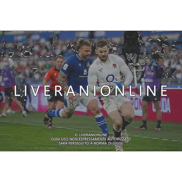 Luigi Mariani/LMedia - 2022 Six Nations - Italy vs England - Rugby Six Nations match February 13 2022 - Olimpico stadium Rome, Italy 2022 Six Nations - Italy vs England Photo showing: Elliot Daly (England) @Luigi Mariani/LiveMedia /AGENZIA ALDO LIVERANI SAS