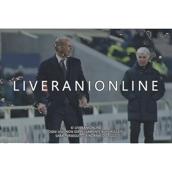 Massimiliano Allegri SX allenatore Juventus e Gian Piero Gasperini DX allenatore Atalanta Atalanta vs Juventus Campionato Serie A TIM - 25a giornata Bergamo 13-02-2022 Gewiss Stadium - Stadio Atleti Azzurri d\'Italia foto Roberto Garavaglia/ag. Aldo Liverani sas