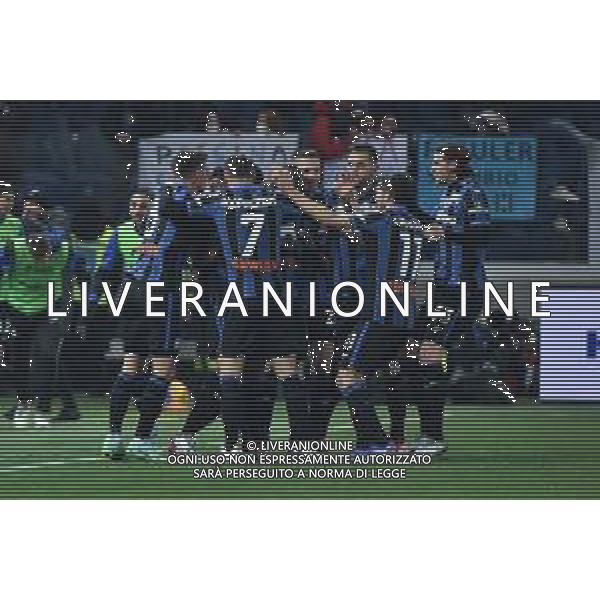 esultanza Atalanta dopo il gol dell\'1 a 0 Atalanta vs Juventus Campionato Serie A TIM - 25a giornata Bergamo 13-02-2022 Gewiss Stadium - Stadio Atleti Azzurri d\'Italia foto Roberto Garavaglia/ag. Aldo Liverani sas