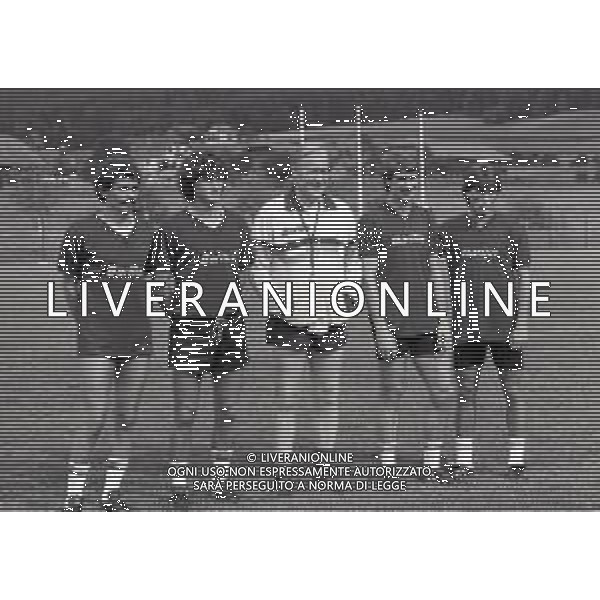1983 ALLENAMENTO ROMA CALCIO RITIRO ESTIVO NELLA FOTO MICHELE NAPPI-CLAUDIO VALIGI -NILS LIEDHOLM-ALDO MALDERA E MAURIZIO IORIO AG ALDO LIVERANI SAS