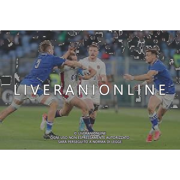 Luigi Mariani/LMedia - 2022 Six Nations - Italy vs England - Rugby Six Nations match February 13 2022 - Olimpico stadium Rome, Italy 2022 Six Nations - Italy vs England Photo showing: Max Malins (England) @Luigi Mariani/LiveMedia /AGENZIA ALDO LIVERANI SAS