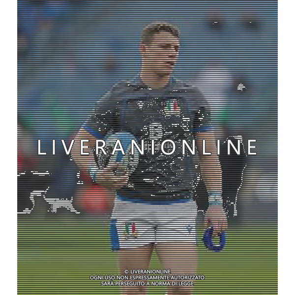 Luigi Mariani/LMedia - 2022 Six Nations - Italy vs England - Rugby Six Nations match February 13 2022 - Olimpico stadium Rome, Italy 2022 Six Nations - Italy vs England Photo showing: Paolo Garbisi (Italy) @Luigi Mariani/LiveMedia /AGENZIA ALDO LIVERANI SAS