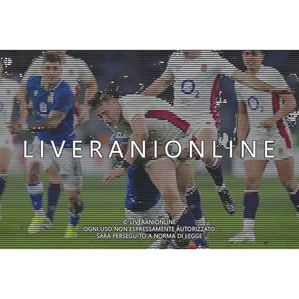 Luigi Mariani/LMedia - 2022 Six Nations - Italy vs England - Rugby Six Nations match February 13 2022 - Olimpico stadium Rome, Italy 2022 Six Nations - Italy vs England Photo showing: Freddie Steward (England) @Luigi Mariani/LiveMedia /AGENZIA ALDO LIVERANI SAS
