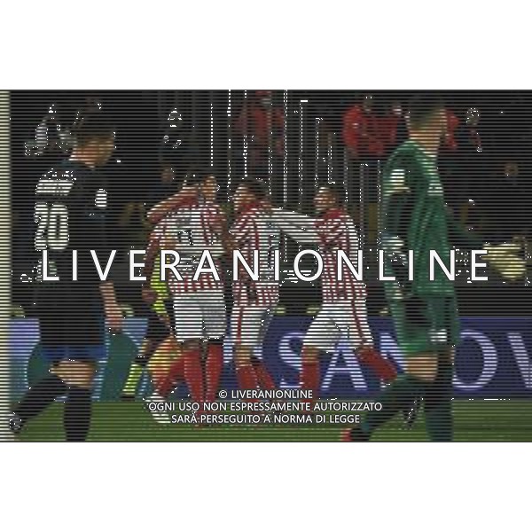 Gabriele Masotti/LMedia - AC Pisa vs LR Vicenza - Italian soccer Serie B match 2021/2022 February 15 2022 - Arena Garibaldi Pisa, Italy AC Pisa vs LR Vicenza Photo showing: Players of Vicenza celebrate after the goal of 0-2 @Gabriele Masotti/LiveMedia /AGENZIA ALDO LIVERANI SAS