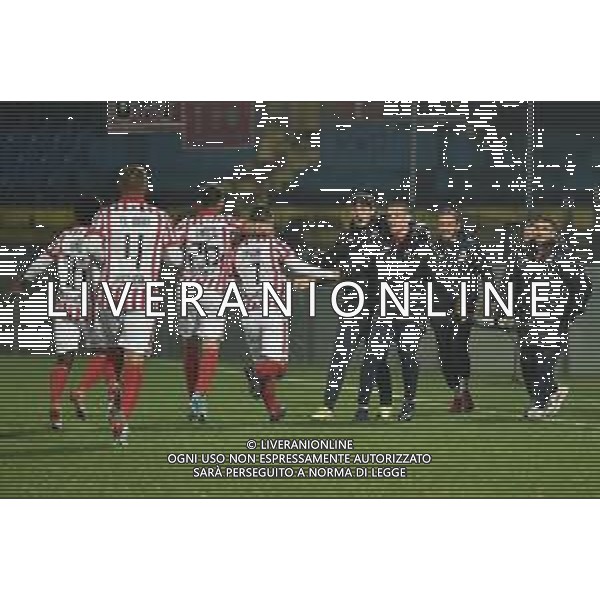 Gabriele Masotti/LMedia - AC Pisa vs LR Vicenza - Italian soccer Serie B match 2021/2022 February 15 2022 - Arena Garibaldi Pisa, Italy AC Pisa vs LR Vicenza Photo showing: Michele Cavion (Vicenza) celebrates with his teammates after the goal of 0-1 - esultanza @Gabriele Masotti/LiveMedia /AGENZIA ALDO LIVERANI SAS