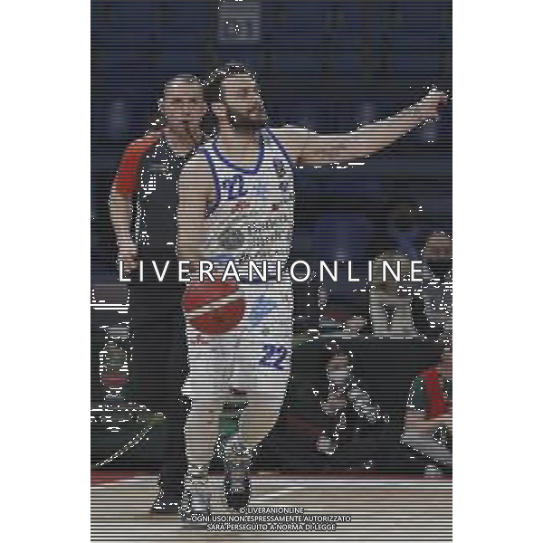 PESARO - Legabasket Frecciarossa Finaleight 2022 - Coppa Italia Olimpia Milano - Dinamo Sassari 16/02/2022 nella foto: Gentile Stefano(Banco di Sardegna Sassari) ©Claudio Zamagni/Agenzia Aldo Liverani /AGENZIA ALDO LIVERANI SAS