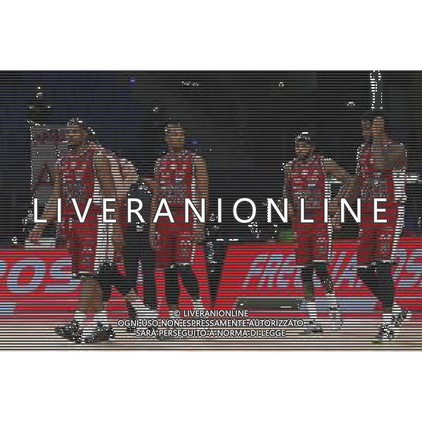 PESARO - Legabasket Frecciarossa Finaleight 2022 - Coppa Italia Olimpia Milano - Dinamo Sassari 16/02/2022 nella foto: Hines Kyle(AX Armani Exchanghe Olimpia Milano)Hall Devon(AX Armani Exchanghe Olimpia Milano)Delaney Malcom(AX Armani Exchanghe Olimpia Milano)Daniels Troy(AX Armani Exchanghe Olimpia Milano) ©Claudio Zamagni/Agenzia Aldo Liverani /AGENZIA ALDO LIVERANI SAS