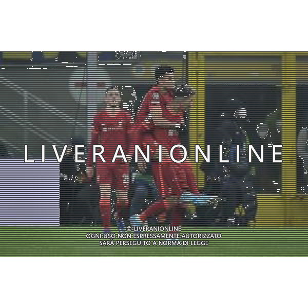 esultanza Liverpool dopo il gol dell\'1 a 0 Roberto Firmino Inter vs Liverpool UEFA Champions League ottavi di finale - gara di andata Milano 16-02-2022 Stadio Giuseppe Meazza - San Siro foto Roberto Garavaglia/ag. Aldo Liverani sas /AGENZIA ALDO LIVERANI SAS