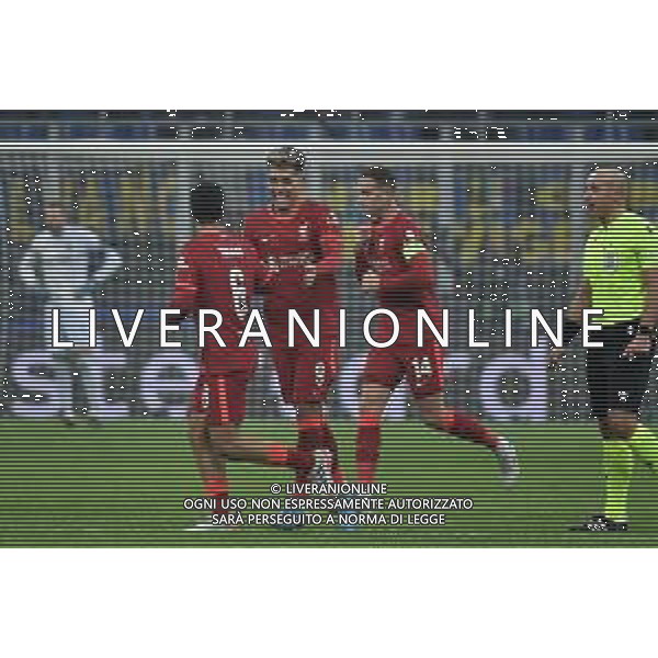 esultanza Liverpool dopo il gol dell\'1 a 0 Roberto Firmino Inter vs Liverpool UEFA Champions League ottavi di finale - gara di andata Milano 16-02-2022 Stadio Giuseppe Meazza - San Siro foto Roberto Garavaglia/ag. Aldo Liverani sas /AGENZIA ALDO LIVERANI SAS