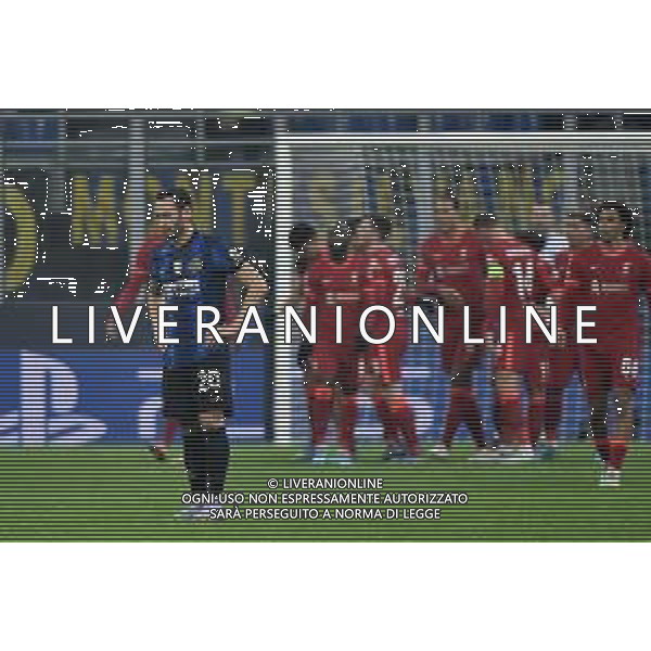 delusione Hakan Calhanoglu (Inter) dopo il gol del 2 a 0 Liverpool Mohamed salah Inter vs Liverpool UEFA Champions League ottavi di finale - gara di andata Milano 16-02-2022 Stadio Giuseppe Meazza - San Siro foto Roberto Garavaglia/ag. Aldo Liverani sas /AGENZIA ALDO LIVERANI SAS