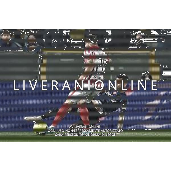 Gabriele Masotti/LMedia - AC Pisa vs LR Vicenza - Italian soccer Serie B match 2021/2022 February 15 2022 - Arena Garibaldi Pisa, Italy AC Pisa vs LR Vicenza Photo showing: Tackle by Marius Marin (Pisa) and Luca Crecco (Vicenza) @Gabriele Masotti/LiveMedia /AGENZIA ALDO LIVERANI SAS
