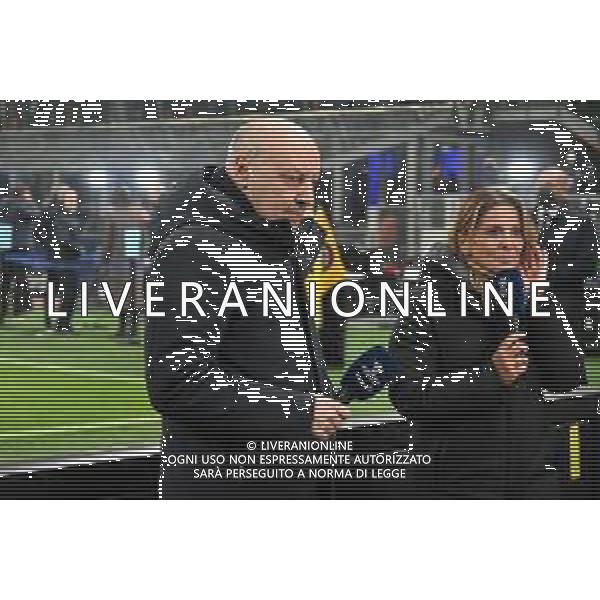Giuseppe Marotta amministratore delegato sport Inter e Alessia Tarquinio giornalista di Prime Video Inter vs Liverpool UEFA Champions League ottavi di finale - gara di andata Milano 16-02-2022 Stadio Giuseppe Meazza - San Siro foto Roberto Garavaglia/ag. Aldo Liverani sas /AGENZIA ALDO LIVERANI SAS