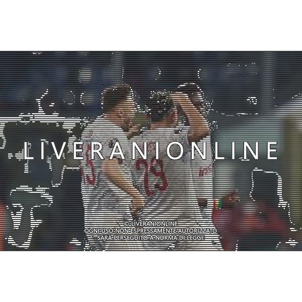 Francesco Scaccianoce/LMedia - Atalanta BC vs Olympiakos - football Europa League match 2021/2022 February 17 2022 - Gewiss Stadium Bergamo, Italy Atalanta BC vs Olympiakos Photo showing: Tiquinho Soares (Olympiacos FC) celebrates after scoring his side\'s first goal of the match @Francesco Scaccianoce/LiveMedia /AGENZIA ALDO LIVERANI SAS
