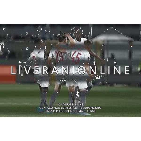 Francesco Scaccianoce/LMedia - Atalanta BC vs Olympiakos - football Europa League match 2021/2022 February 17 2022 - Gewiss Stadium Bergamo, Italy Atalanta BC vs Olympiakos Photo showing: Tiquinho Soares (Olympiacos FC) celebrates after scoring his side\'s first goal of the match @Francesco Scaccianoce/LiveMedia /AGENZIA ALDO LIVERANI SAS