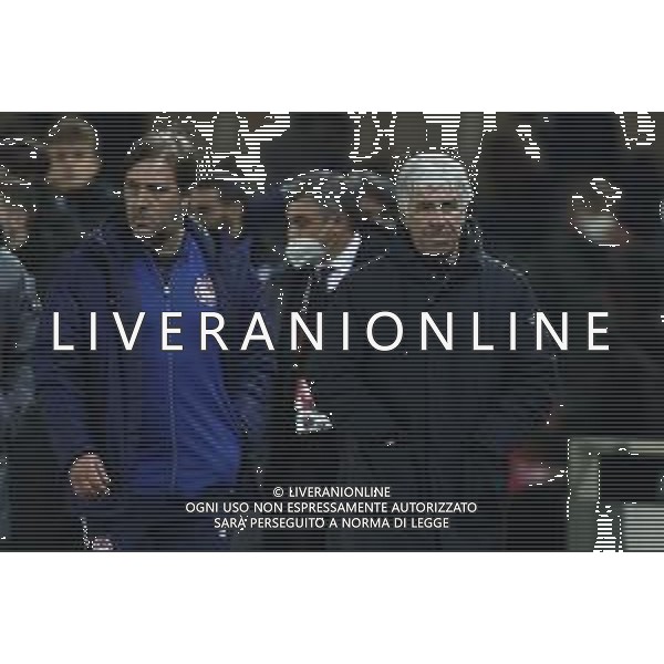 Francesco Scaccianoce/LMedia - Atalanta BC vs Olympiakos - football Europa League match 2021/2022 February 17 2022 - Gewiss Stadium Bergamo, Italy Atalanta BC vs Olympiakos Photo showing: Gian Piero Gasperini (Atalanta BC) looks on while leaving the pitch @Francesco Scaccianoce/LiveMedia /AGENZIA ALDO LIVERANI SAS