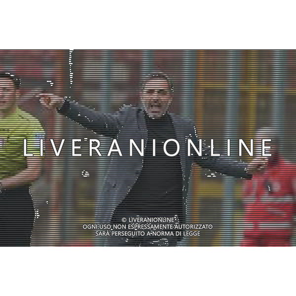 Loris Cerquiglini/LMedia - AC Perugia vs US Cremonese - Italian soccer Serie B match 2021/2022 February 19 2022 - Stadio Renato Curi Perugia, Italy AC Perugia vs US Cremonese Photo showing: pecchia fabio (coach us cremonese) @Loris Cerquiglini/LiveMedia AG ALDO LIVERANI SAS