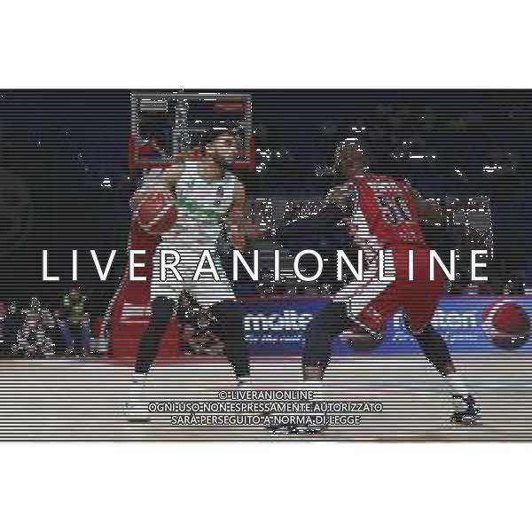 PESARO - Legabasket Frecciarossa Finaleight 2022 - Semifinale di Coppa Italia Armani Olimpia Milano - Germani Brescia 19/02/2022 nella foto: Nazareth Mitrou-long Bentil Ben(AX Armani Exchanghe Olimpia Milano) ©Claudio Zamagni/Agenzia Aldo Liverani AGENZIA ALDO LIVERANI SAS