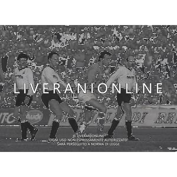 01-02-1987 BRESCIA CAMPIONATO DI CALCIO SERIE A BRESCIA-INTER 0-1 NELLA FOTO DANIEL PASSARELLA-RICCARDO FERRI-TULLIO GRITTI E PIETRO FANNA AG ALDO LIVERANI SAS 