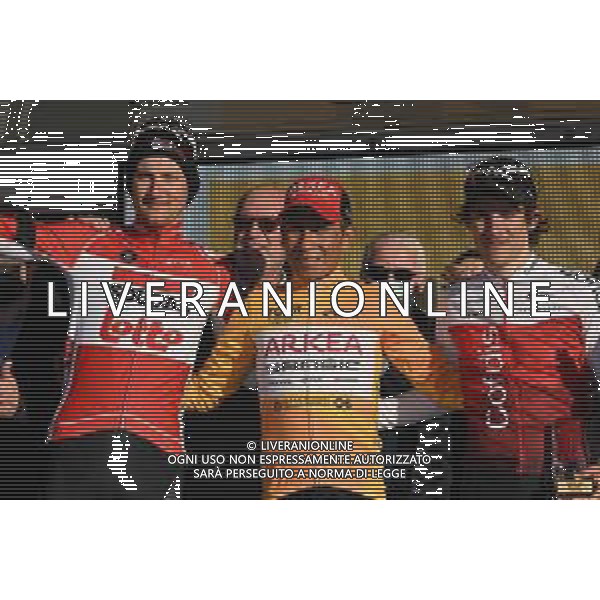 20-02-2022 Tour Des Alpes Maritimes Et Du Var; Tappa 03 Villefranche Sur Mer - Blausasc; 2022, Arkea - Samsic; 2022, Lotto - Soudal; 2022, Cofidis; Quintana Rojas Nairo, Alexander; Wellens, Tim; Martin, Guillaume; Blausasc; ©SIROTTI/AGENZIA ALDO LIVERANI SAS