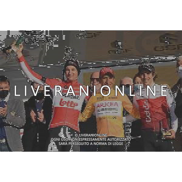 20-02-2022 Tour Des Alpes Maritimes Et Du Var; Tappa 03 Villefranche Sur Mer - Blausasc; 2022, Arkea - Samsic; 2022, Lotto - Soudal; 2022, Cofidis; Quintana Rojas Nairo, Alexander; Wellens, Tim; Martin, Guillaume; Blausasc; ©SIROTTI/AGENZIA ALDO LIVERANI SAS