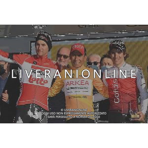 20-02-2022 Tour Des Alpes Maritimes Et Du Var; Tappa 03 Villefranche Sur Mer - Blausasc; 2022, Arkea - Samsic; 2022, Lotto - Soudal; 2022, Cofidis; Quintana Rojas Nairo, Alexander; Wellens, Tim; Martin, Guillaume; Blausasc; ©SIROTTI/AGENZIA ALDO LIVERANI SAS