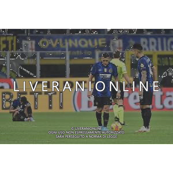 delusione Inter dopo il gol subito - lautaro martinez e alexis sanchez Inter vs Sassuolo Campionato Serie A TIM - 26a giornata Milano 20-02-2022 Stadio Giuseppe Meazza - San Siro foto Roberto Garavaglia/ag. Aldo Liverani sas/AGENZIA ALDO LIVERANI SAS