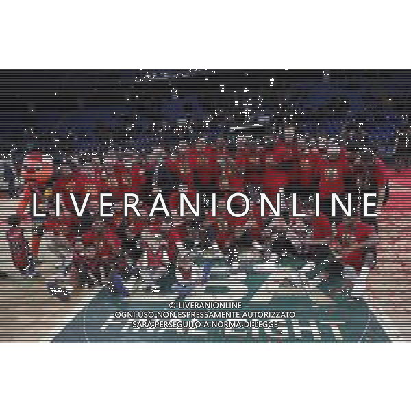 PESARO - Legabasket Frecciarossa Finaleight 2022 - Finale di Coppa Italia Olimpia Milano - Bertram Derthona Tortona 20/02/2022 nella foto: festeggiamenti Olimpia Milano per la vittoria della coppa italia ©Claudio Zamagni/Agenzia Aldo Liverani
