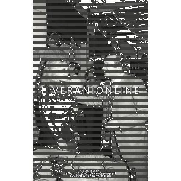 RETROSPETTIVA ROMANO MUSSOLINI PIANISTA-COMPOSITORE E PITTORE ITALIANO NELLA FOTO ROMANO MUSSOLINI NELL\'ANNO 1972 CON LA MOGLIE CARLA MARIA PUCCINI AG ALDO LIVERANI SAS 