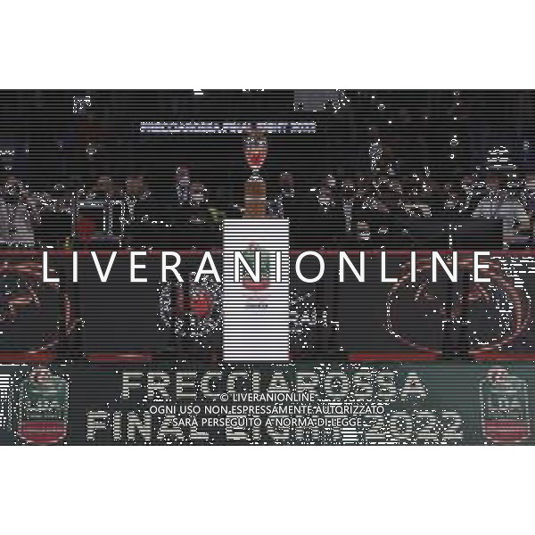 PESARO - Legabasket Frecciarossa Finaleight 2022 - Finale di Coppa Italia Olimpia Milano - Bertram Derthona Tortona 20/02/2022 nella foto: il trofeo ©Claudio Zamagni/Agenzia Aldo Liverani