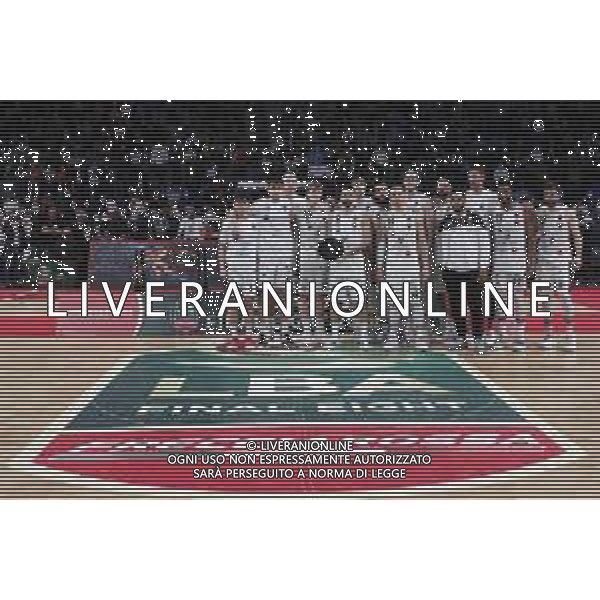 PESARO - Legabasket Frecciarossa Finaleight 2022 - Finale di Coppa Italia Olimpia Milano - Bertram Derthona Tortona 20/02/2022 nella foto: il tortona con il trofeo del secondo classificato ©Claudio Zamagni/Agenzia Aldo Liverani