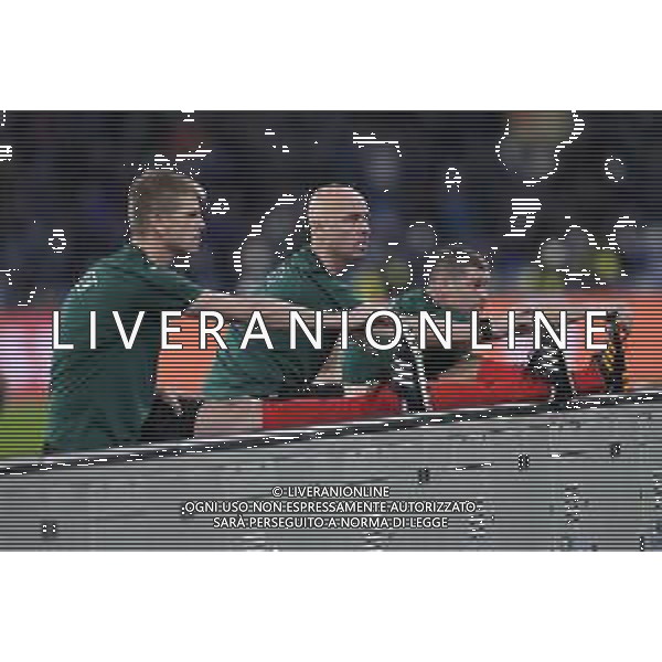 NAPOLI - BARCELLONA UEFA EUROPA LEAGUE 24.02.2022 NELLA FOTO LA TERNA ARBITRALE - arbitri Russi, Arbitro Karasev, Demeshko, Lunev ©MOSCA/AGENZIA ALDO LIVERANI SAS