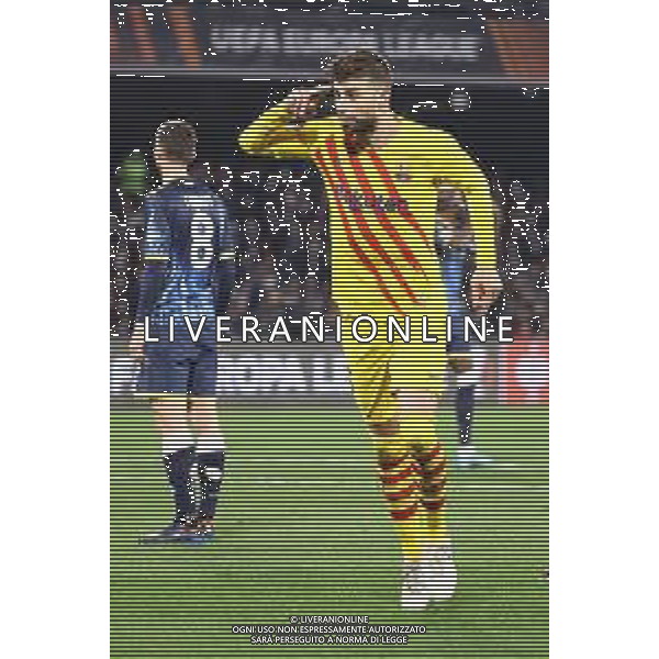 NAPOLI - BARCELLONA UEFA EUROPA LEAGUE 24.02.2022 NELLA FOTO esultanza Gerard Pique\' ©MOSCA/AGENZIA ALDO LIVERANI SAS