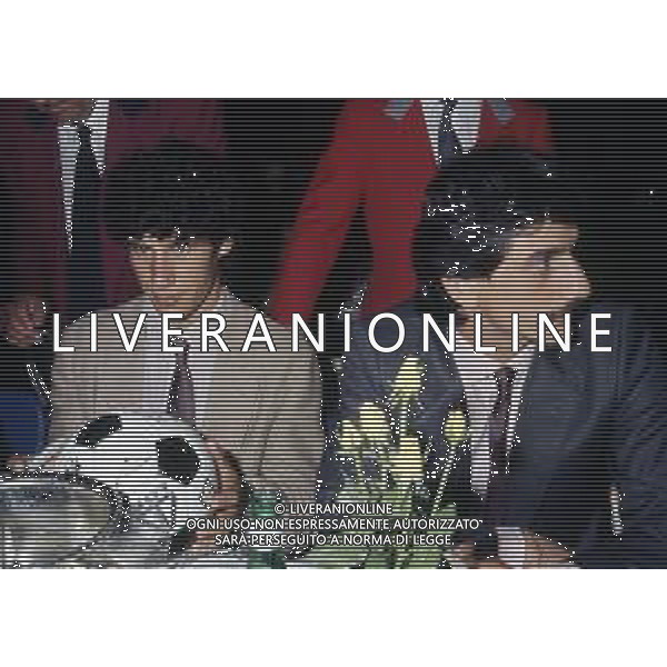 RETROSPETTIVA FABIO BRINI CALCIATORE NELLA FOTO FABIO BRINI CON FABIO BORIN NELL\'ANNO 1983 AG ALDO LIVERANI SAS