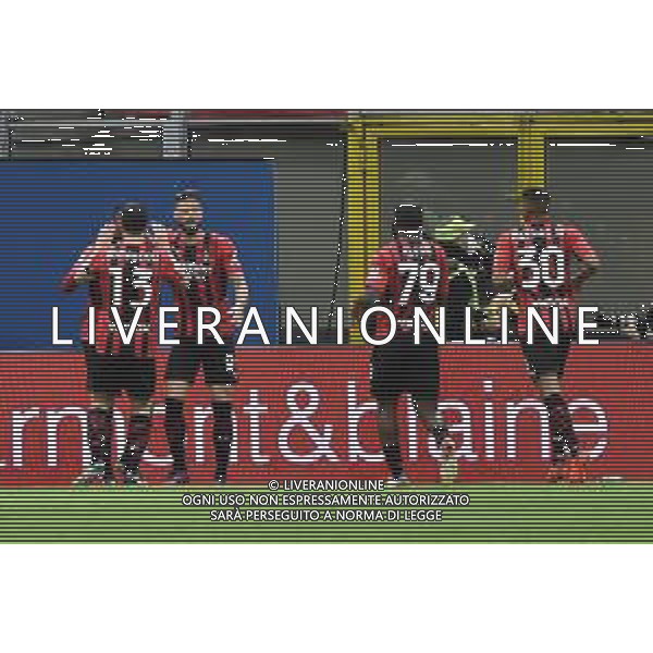 esultanza Milan dopo il gol dell\'1 a 0 Milan vs Udinese Campionato Serie A TIM - 27a giornata Milano 25-02-2022 Stadio Giuseppe Meazza - San Siro foto Roberto Garavaglia/ag. Aldo Liverani sas