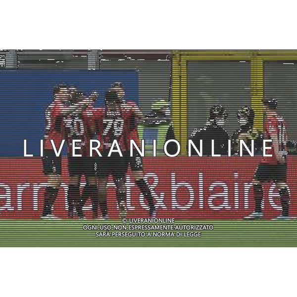 esultanza Milan dopo il gol dell\'1 a 0 Milan vs Udinese Campionato Serie A TIM - 27a giornata Milano 25-02-2022 Stadio Giuseppe Meazza - San Siro foto Roberto Garavaglia/ag. Aldo Liverani sas