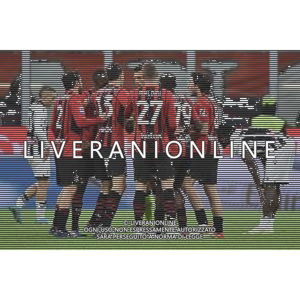 proteste Milan con l\'arbitro Matteo Marchetti a fine gara Milan vs Udinese Campionato Serie A TIM - 27a giornata Milano 25-02-2022 Stadio Giuseppe Meazza - San Siro foto Roberto Garavaglia/ag. Aldo Liverani sas/AGENZIA ALDO LIVERANI SAS