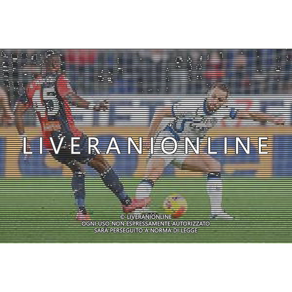 Danilo Vigo/LMedia - Genoa CFC vs Inter - FC Internazionale - italian soccer Serie A match 2021/2022 February 25 2022 - Luigi Ferraris stadium Genova, Italy Genoa CFC vs Inter - FC Internazionale Photo showing: Kelvin Kwarteng Yeboah (Genoa) Stefan de Vrij (Inter) @Danilo Vigo/LiveMedia /AGENZIA ALDO LIVERANI SAS