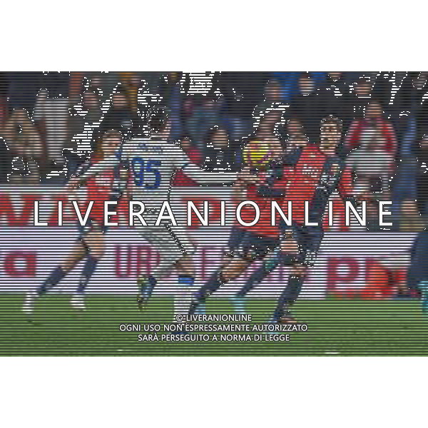 Danilo Vigo/LMedia - Genoa CFC vs Inter - FC Internazionale - italian soccer Serie A match 2021/2022 February 25 2022 - Luigi Ferraris stadium Genova, Italy Genoa CFC vs Inter - FC Internazionale Photo showing: ALESSANDRO BASTONI (Inter) - Filippo Melegoni (Genoa) @Danilo Vigo/LiveMedia /AGENZIA ALDO LIVERANI SAS