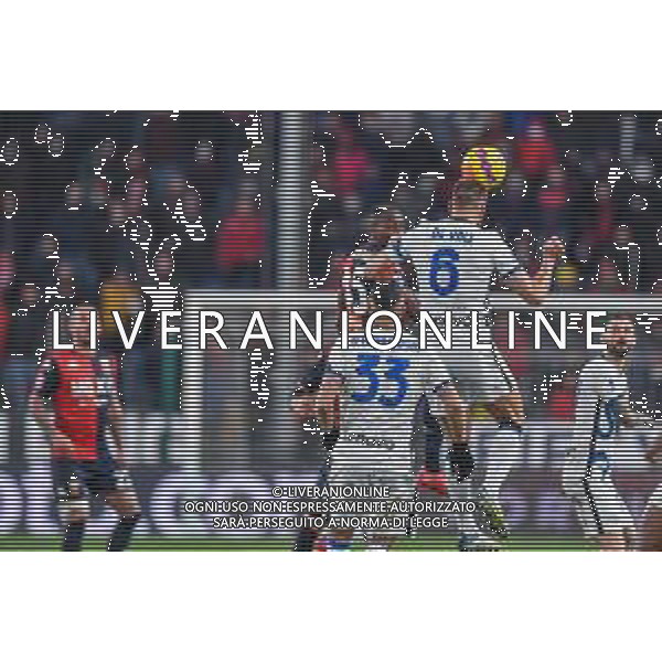 Danilo Vigo/LMedia - Genoa CFC vs Inter - FC Internazionale - italian soccer Serie A match 2021/2022 February 25 2022 - Luigi Ferraris stadium Genova, Italy Genoa CFC vs Inter - FC Internazionale Photo showing: Kelvin Kwarteng Yeboah (Genoa) Danilo D\'Ambrosio (Inter) Stefan de Vrij (Inter) @Danilo Vigo/LiveMedia /AGENZIA ALDO LIVERANI SAS