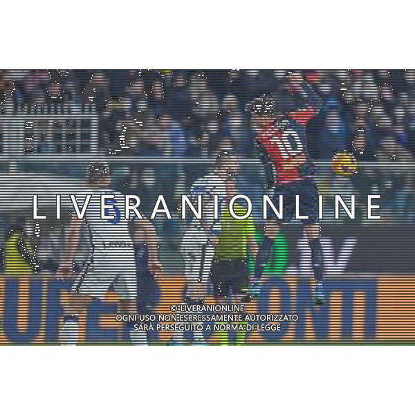 Danilo Vigo/LMedia - Genoa CFC vs Inter - FC Internazionale - italian soccer Serie A match 2021/2022 February 25 2022 - Luigi Ferraris stadium Genova, Italy Genoa CFC vs Inter - FC Internazionale Photo showing: Stefan de Vrij (Inter) - Marcelo Brozovic (Inter) - Filippo Melegoni (Genoa) @Danilo Vigo/LiveMedia /AGENZIA ALDO LIVERANI SAS