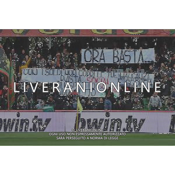 Ternana vs Cremonese Campionato Serie B - 26 Giornata Stadio Libero Liberati - Terni 26-02-2022 nella foto Striscione dei tifosi della curva contro il presidente Bandecchi ©Federico Gaetano/AGENZIA ALDO LIVERANI SAS