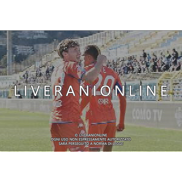 ¬© TVRG esultanza Brescia dopo il gol dell\'1 a 1 Florian Aye Como vs Brescia Campionato Serie BKT - 26a giornata Como 26-02-2022 Stadio Giuseppe Sinigaglia foto Roberto Garavaglia/ag. Aldo Liverani sas/AGENZIA ALDO LIVERANI SAS