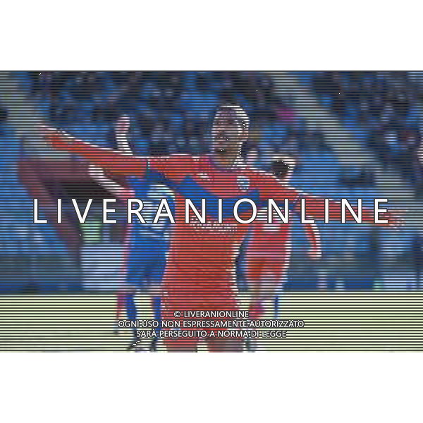 ¬© TVRG Florian Aye (Brescia) esulta dopo il gol dell\'1 a 1 Como vs Brescia Campionato Serie BKT - 26a giornata Como 26-02-2022 Stadio Giuseppe Sinigaglia foto Roberto Garavaglia/ag. Aldo Liverani sas/AGENZIA ALDO LIVERANI SAS